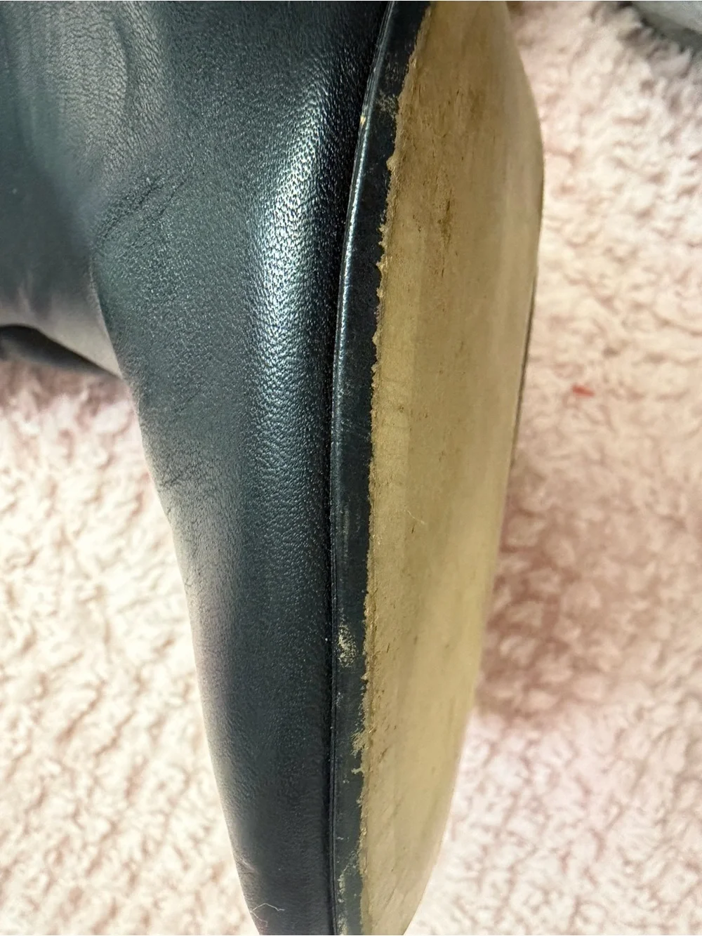 Zara Black Leather Over-the-Knee Boots-Size 40